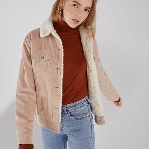 Nwot Bershka Corduroy Sherpa Fleece 